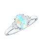 1.2 Carat Classic Ethiopian Opal Oval Engagement Ring