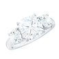 Three Stone Moissanite Engagement Ring with Certificate