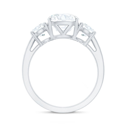 Three Stone Moissanite Engagement Ring with Certificate