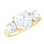 Three Stone Moissanite Engagement Ring with Certificate