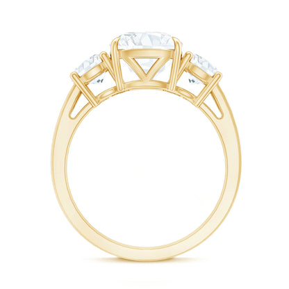 Three Stone Moissanite Engagement Ring with Certificate