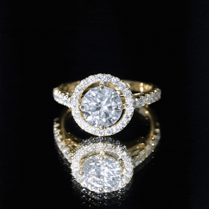 Certified 2 Carat Moissanite Engagement Ring with Halo