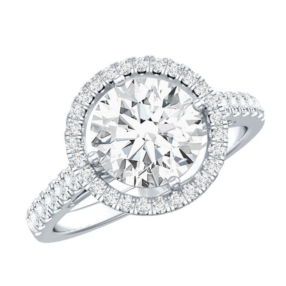 Certified 2 Carat Moissanite Engagement Ring with Halo