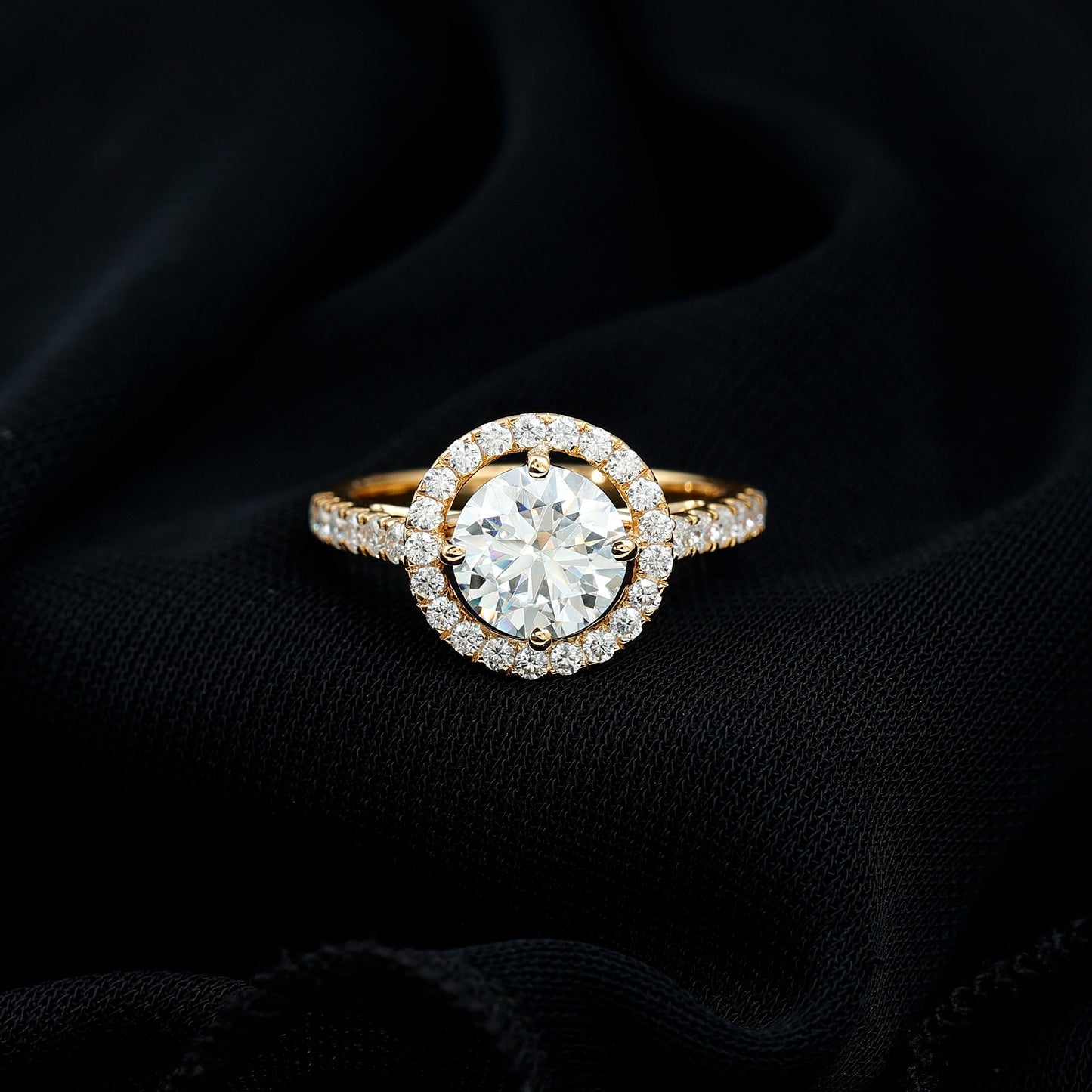 Certified 2 Carat Moissanite Engagement Ring with Halo
