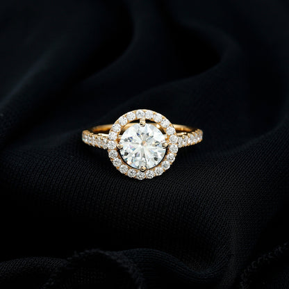 Certified 2 Carat Moissanite Engagement Ring with Halo