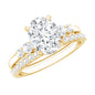 Certified Oval Cut Moissanite Engagement Ring with Wedding Band Set