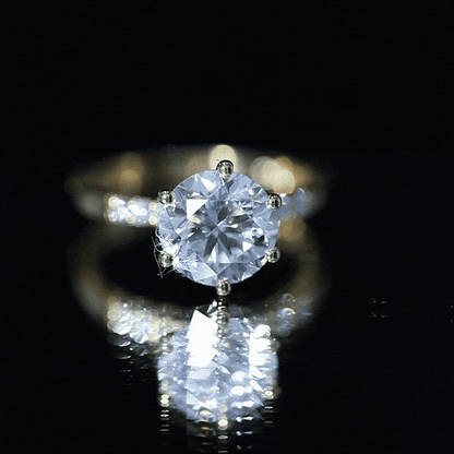 Round Cut 3 Carat Lab Grown Diamond Solitaire Engagement Ring