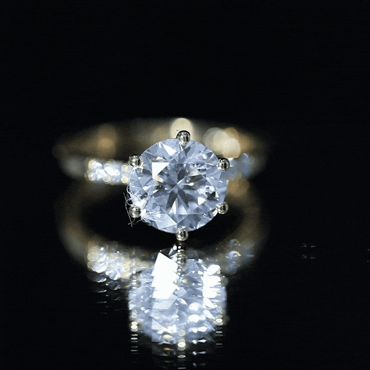 Round Cut 3 Carat Lab Grown Diamond Solitaire Engagement Ring