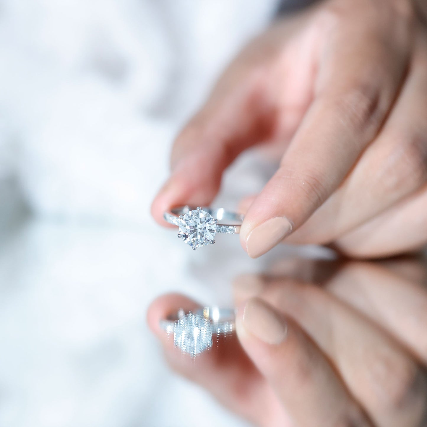 Round Cut 3 Carat Lab Grown Diamond Solitaire Engagement Ring