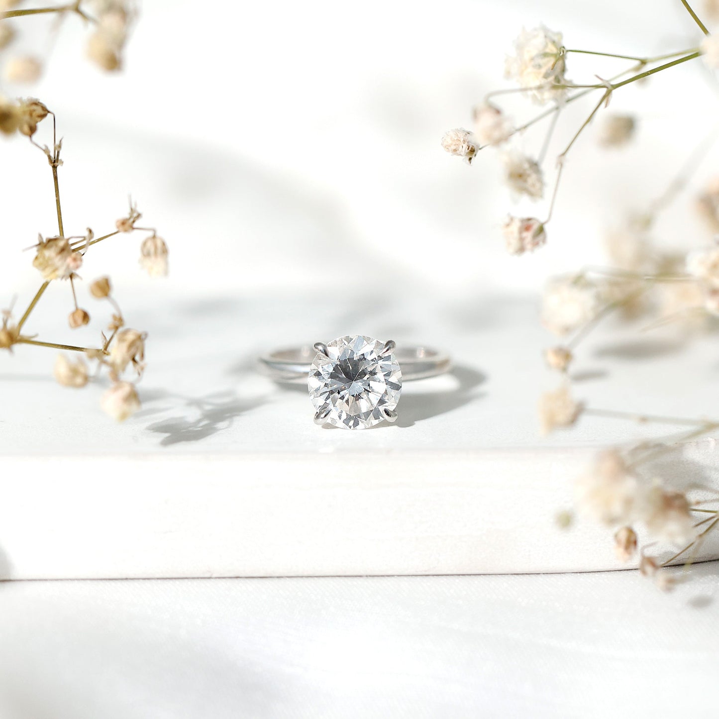 Certified 3 Carat Lab Grown Diamond Solitaire Engagement Ring