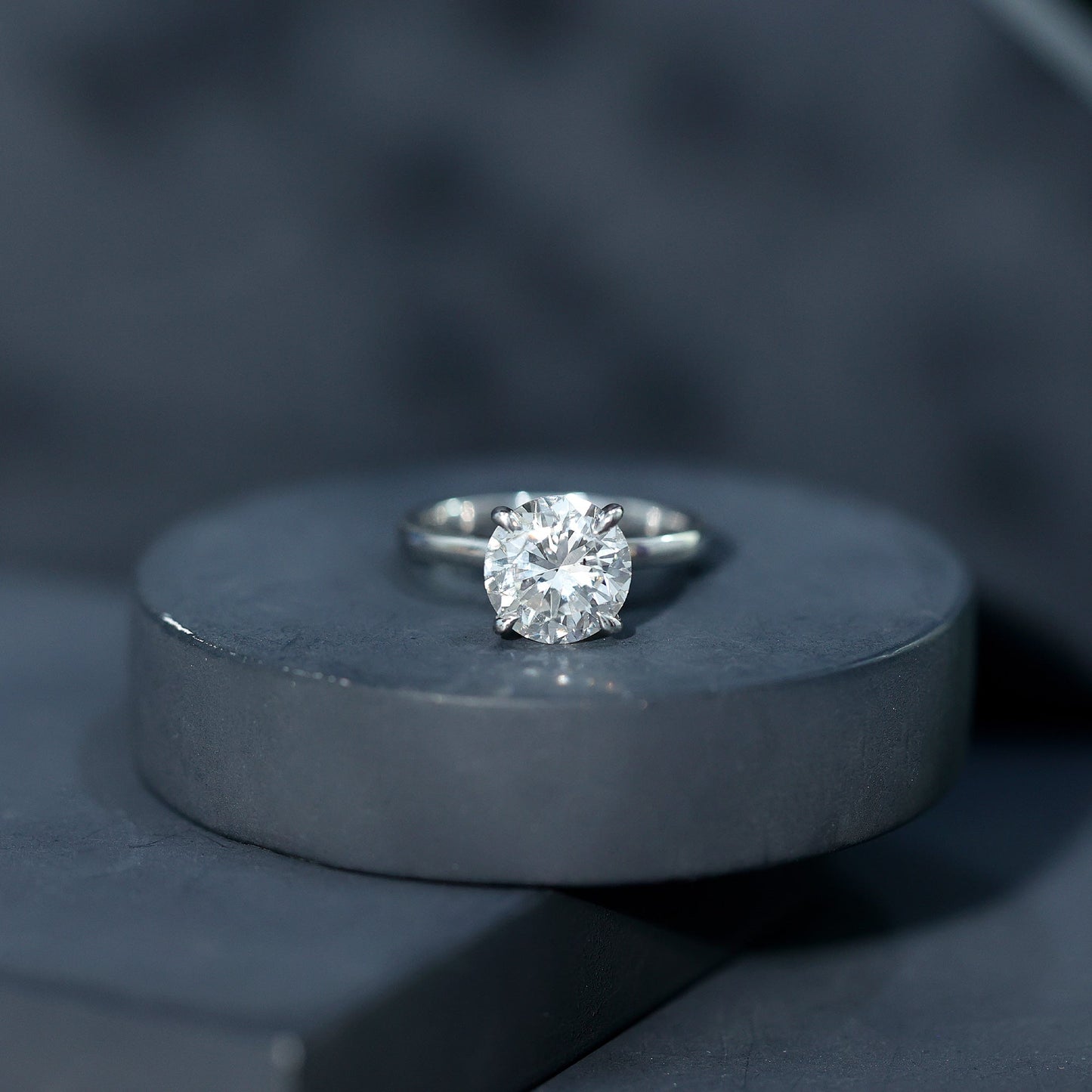 Certified 3 Carat Lab Grown Diamond Solitaire Engagement Ring