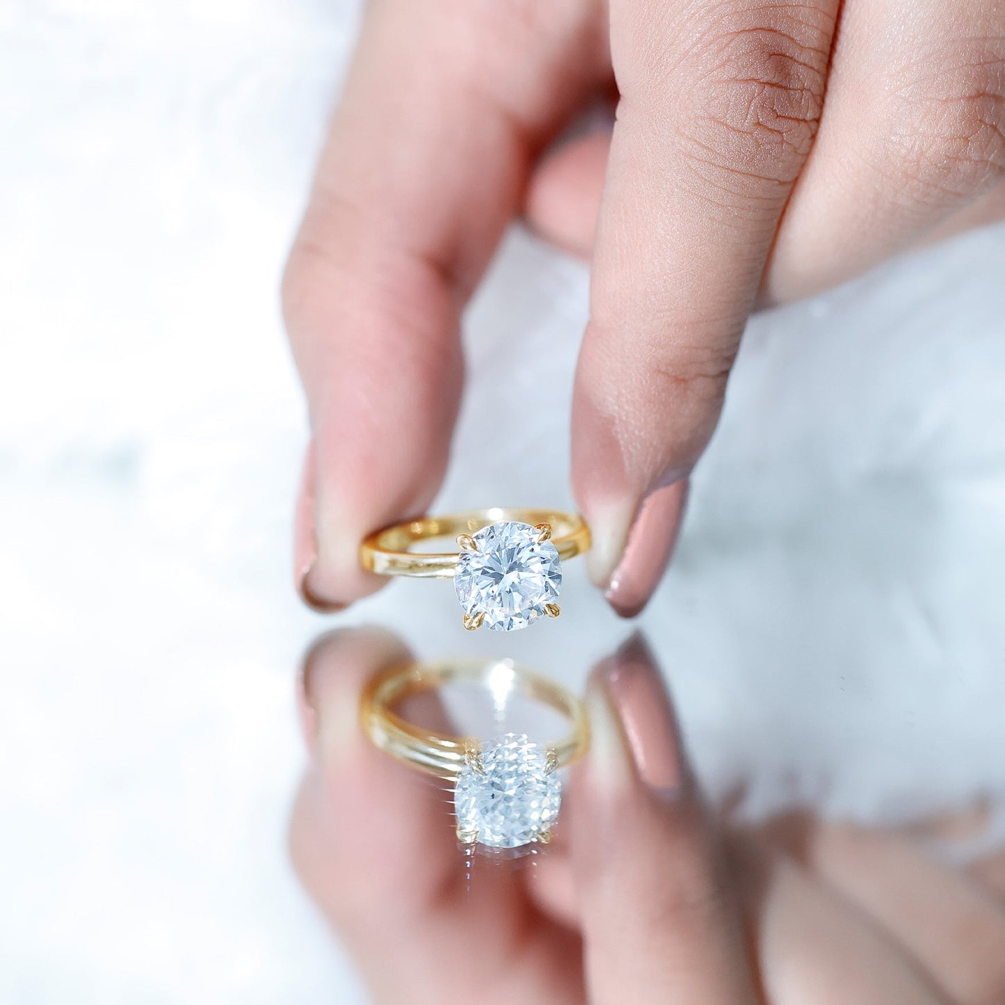 Certified 3 Carat Lab Grown Diamond Solitaire Engagement Ring