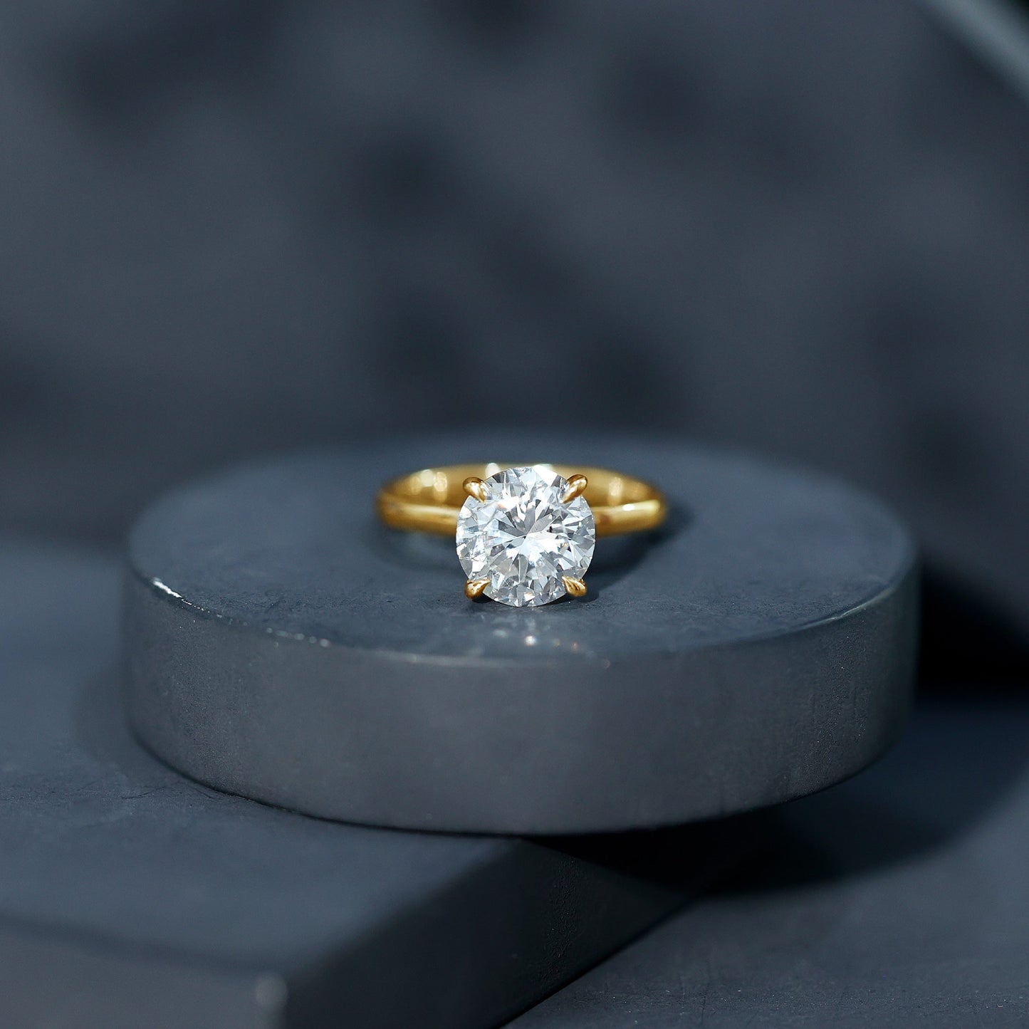 Certified 3 Carat Lab Grown Diamond Solitaire Engagement Ring