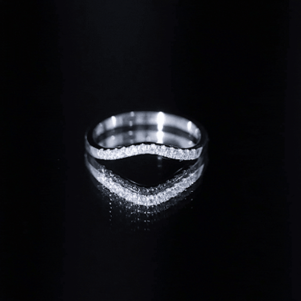 Certified Lab Grown Diamond Curved Stackable Ring