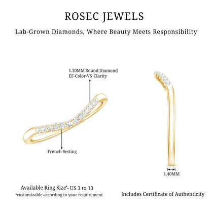Certified Lab Grown Diamond Curved Stackable Ring