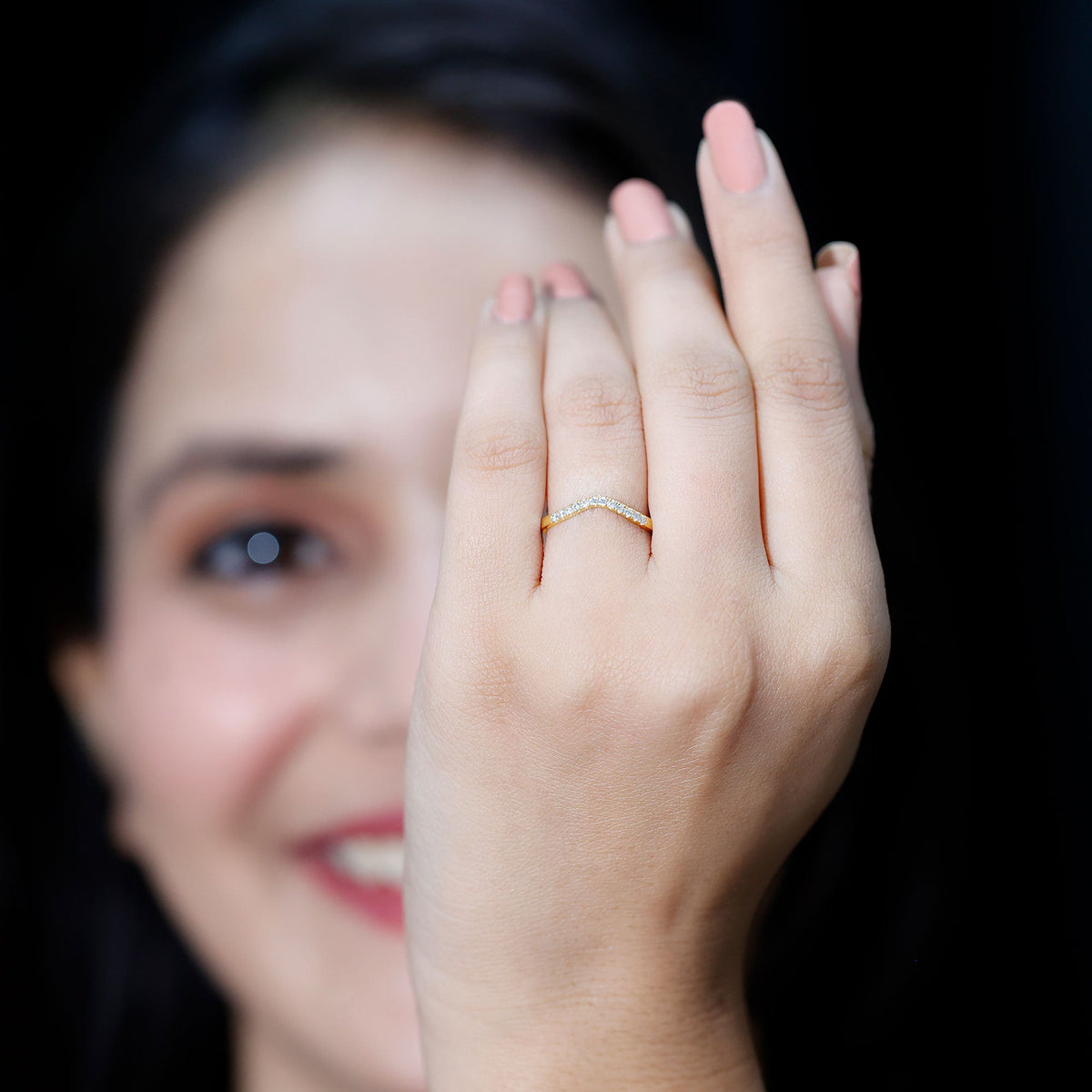 Certified Lab Grown Diamond Curved Stackable Ring