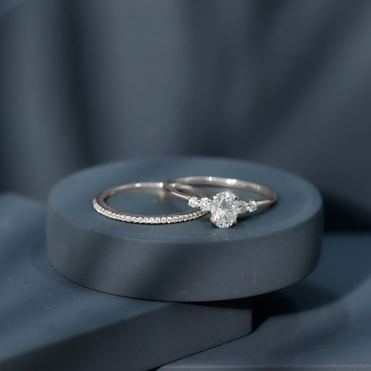 IGI Certified 1 Carat Lab Grown Diamond Engagement Ring with Wedding Band