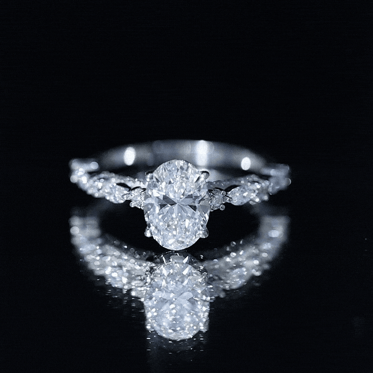 2 Carat Oval Lab Grown Diamond Engagement Ring with IGI Certificate