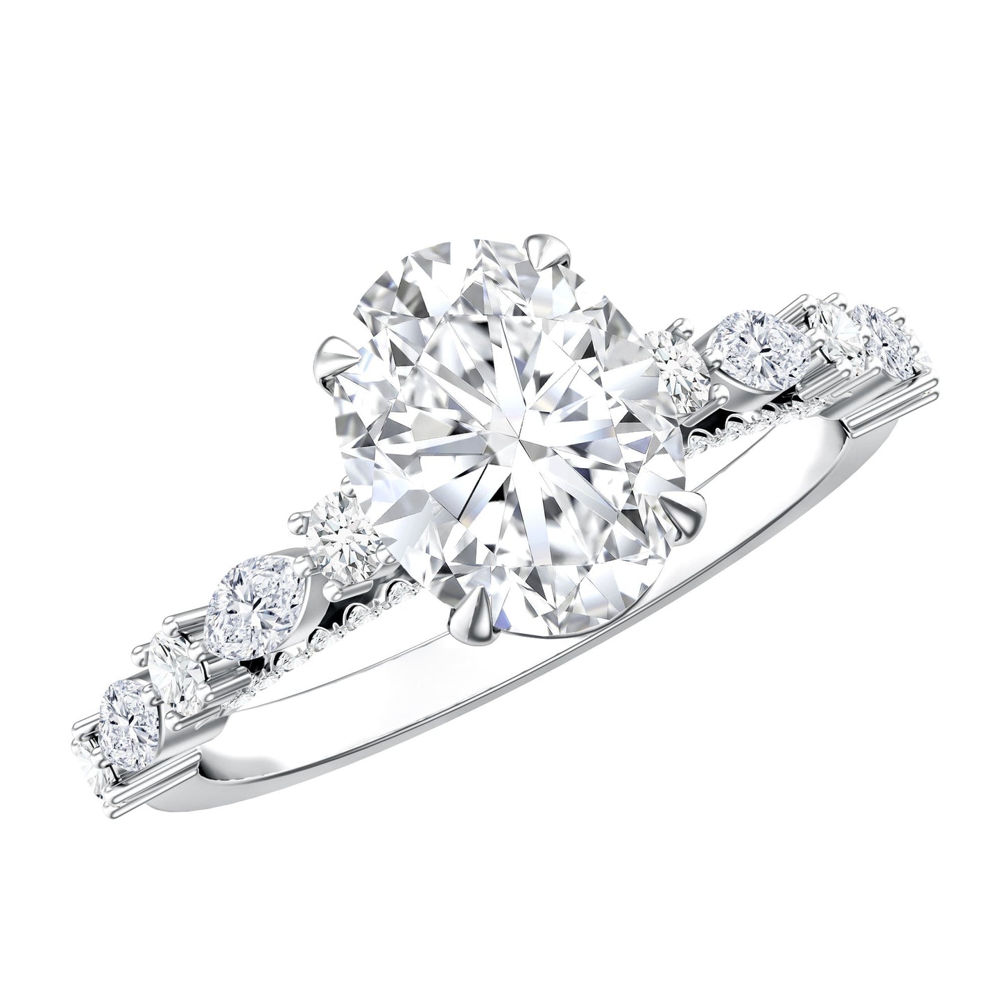 2 Carat Oval Lab Grown Diamond Engagement Ring with IGI Certificate