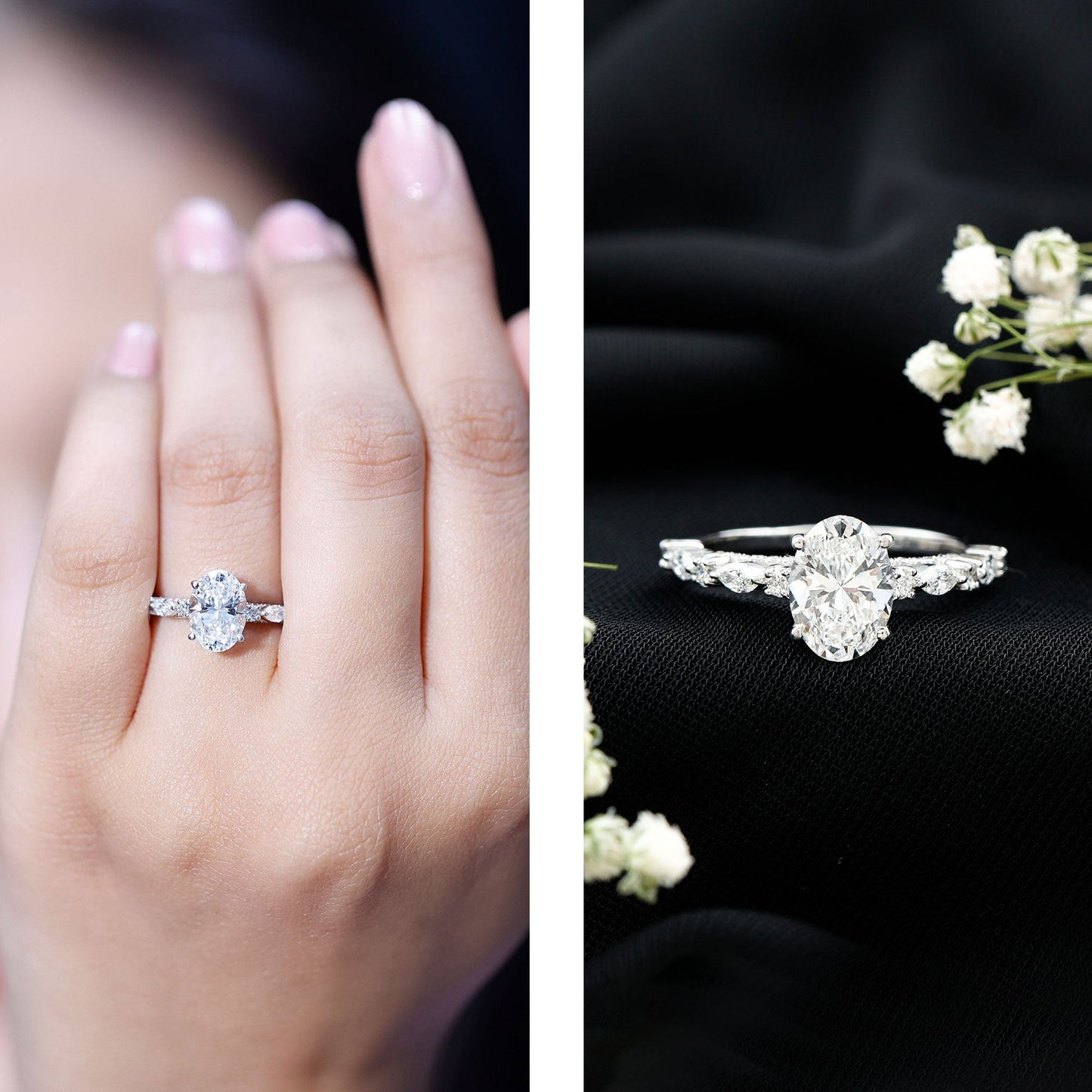 2 Carat Oval Lab Grown Diamond Engagement Ring with IGI Certificate