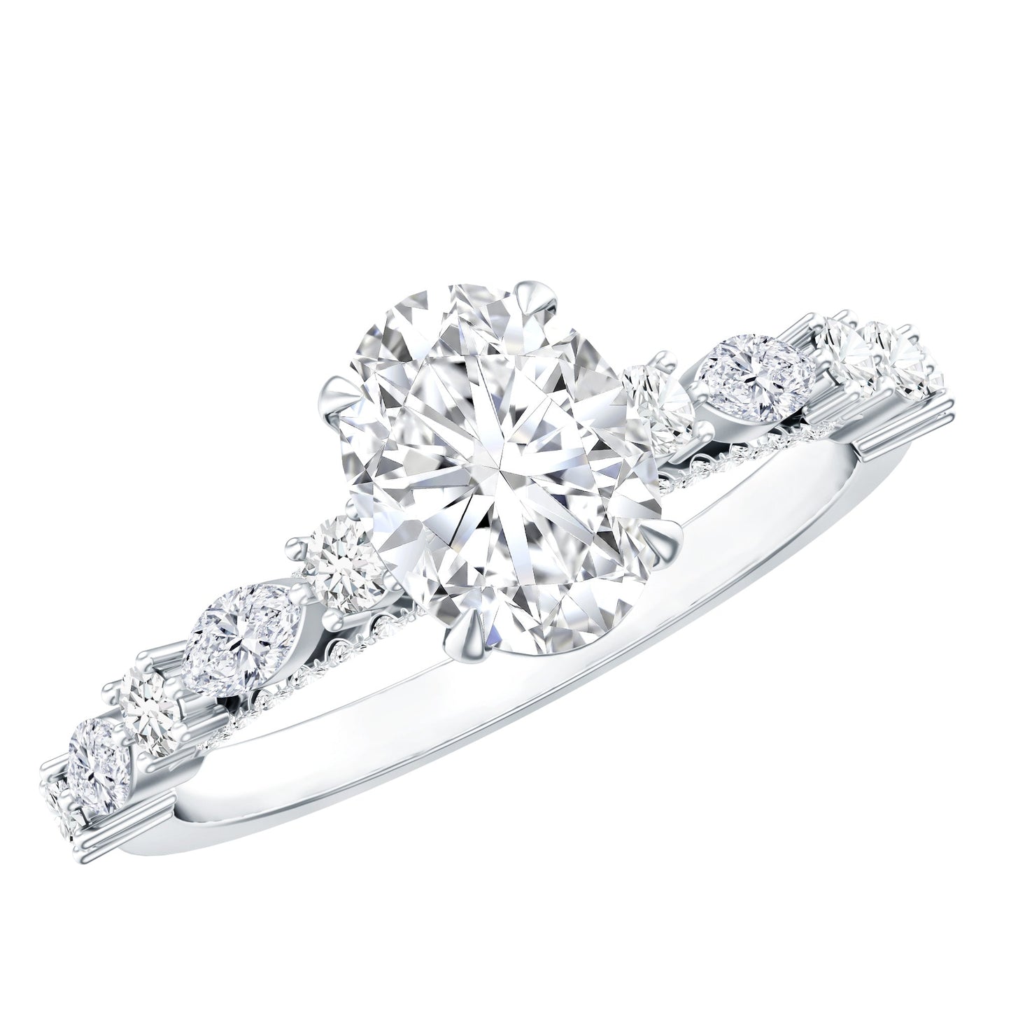 1 Carat IGI Certified Oval Cut Lab Grown Diamond Solitaire Engagement Ring