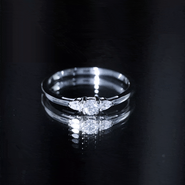 Certified Moissanite 3 Stone Promise Ring