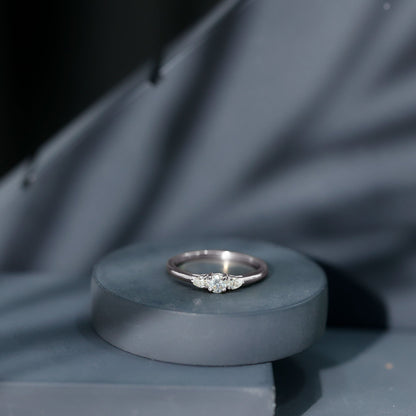 Certified Moissanite 3 Stone Promise Ring