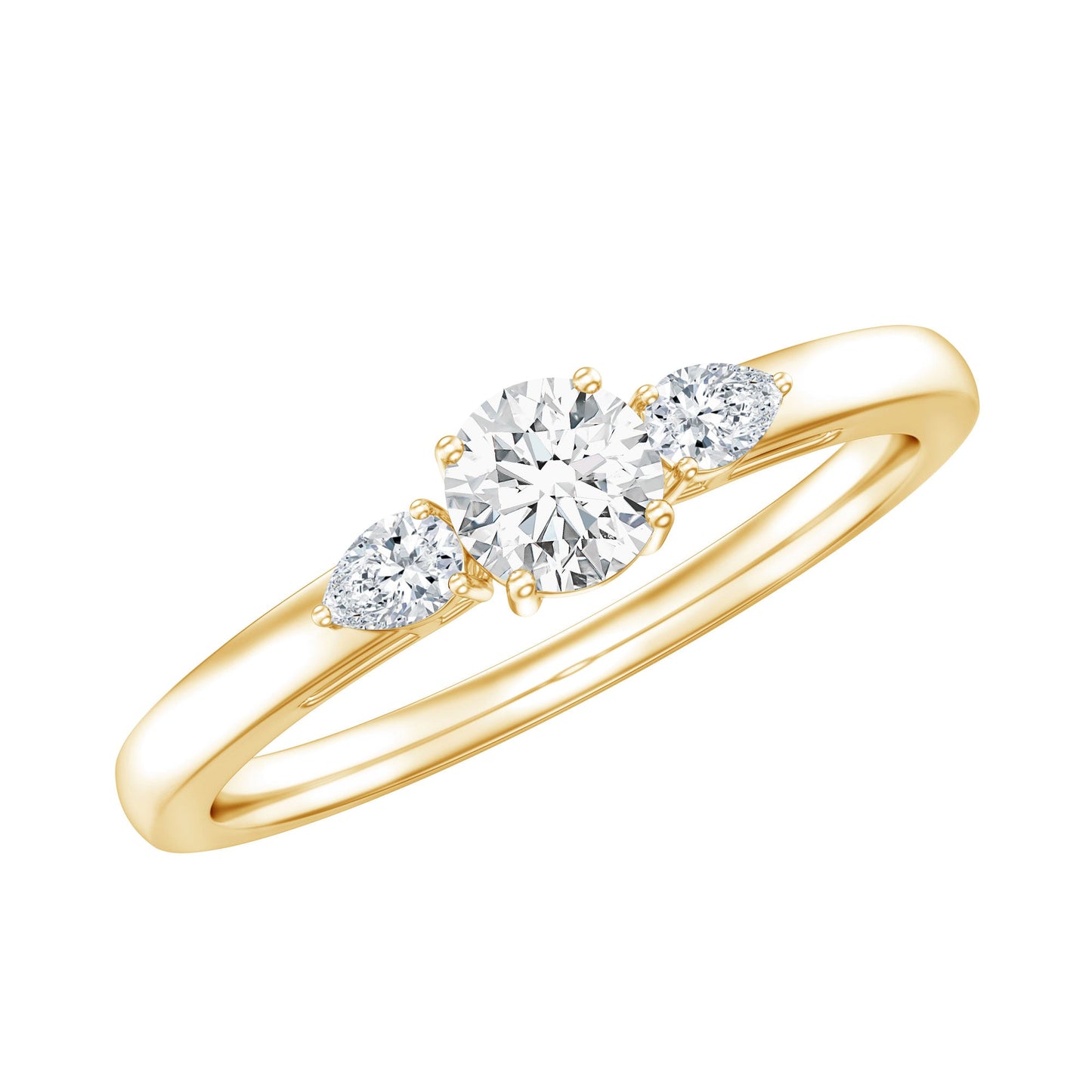 Certified Moissanite 3 Stone Promise Ring