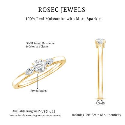 Certified Moissanite 3 Stone Promise Ring