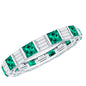 Lab Created Emerald And Moissanite Eternity Wedding Band