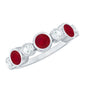 Natural Bezel Set Ruby Diamond Half Eternity Ring