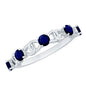 Natural Blue Sapphire Infinity Half Eternity Ring