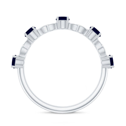 Natural Blue Sapphire Infinity Half Eternity Ring