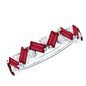 Certified Ruby Half Eternity Ring with Lab Grown Diamond
