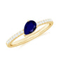 Natural 0.5 Carat Blue Sapphire Promise Ring with Diamond