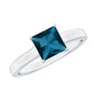 1 Carat Princess Cut London Blue Topaz Solitaire Ring