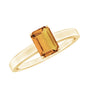 1.8 Carat Natural Citrine Solitaire Emerald Cut Engagement Ring