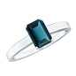 2.2 Carat Emerald Cut London Blue Topaz Solitaire Ring with Certificate