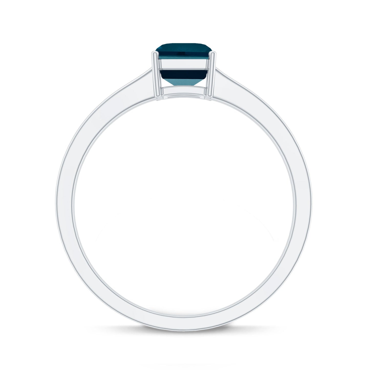 2.2 Carat Emerald Cut London Blue Topaz Solitaire Ring with Certificate