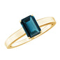 2.2 Carat Emerald Cut London Blue Topaz Solitaire Ring with Certificate