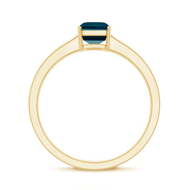2.2 Carat Emerald Cut London Blue Topaz Solitaire Ring with Certificate