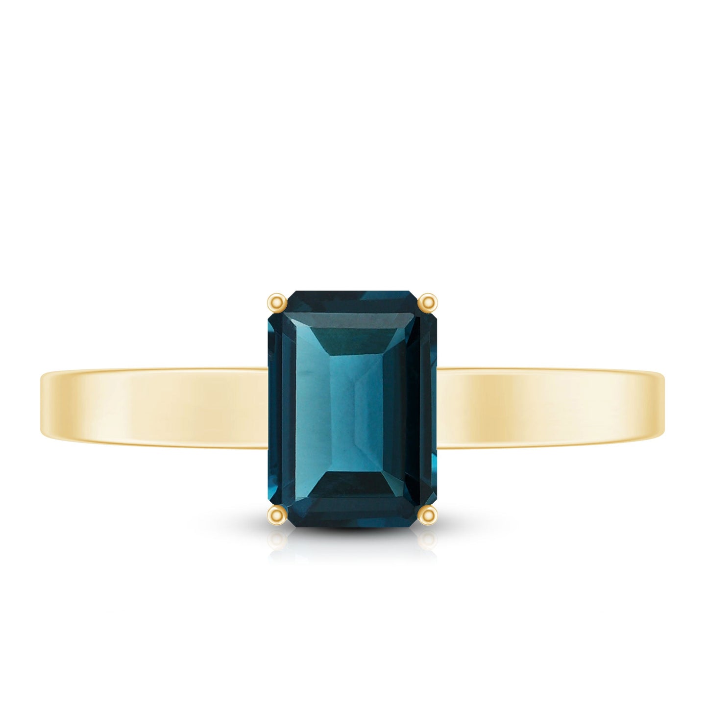 2.2 Carat Emerald Cut London Blue Topaz Solitaire Ring with Certificate