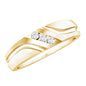 Certified Diamond Three Stone Band Ring for Men