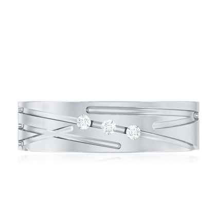 Diamond Wide Band Ring in Flush Setting