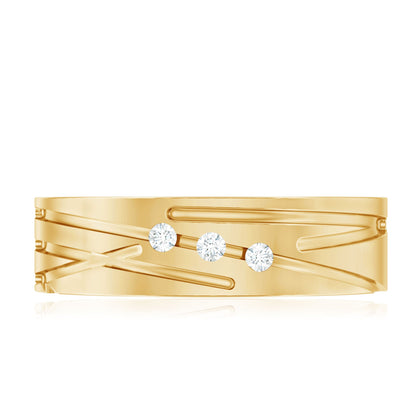 Diamond Wide Band Ring in Flush Setting