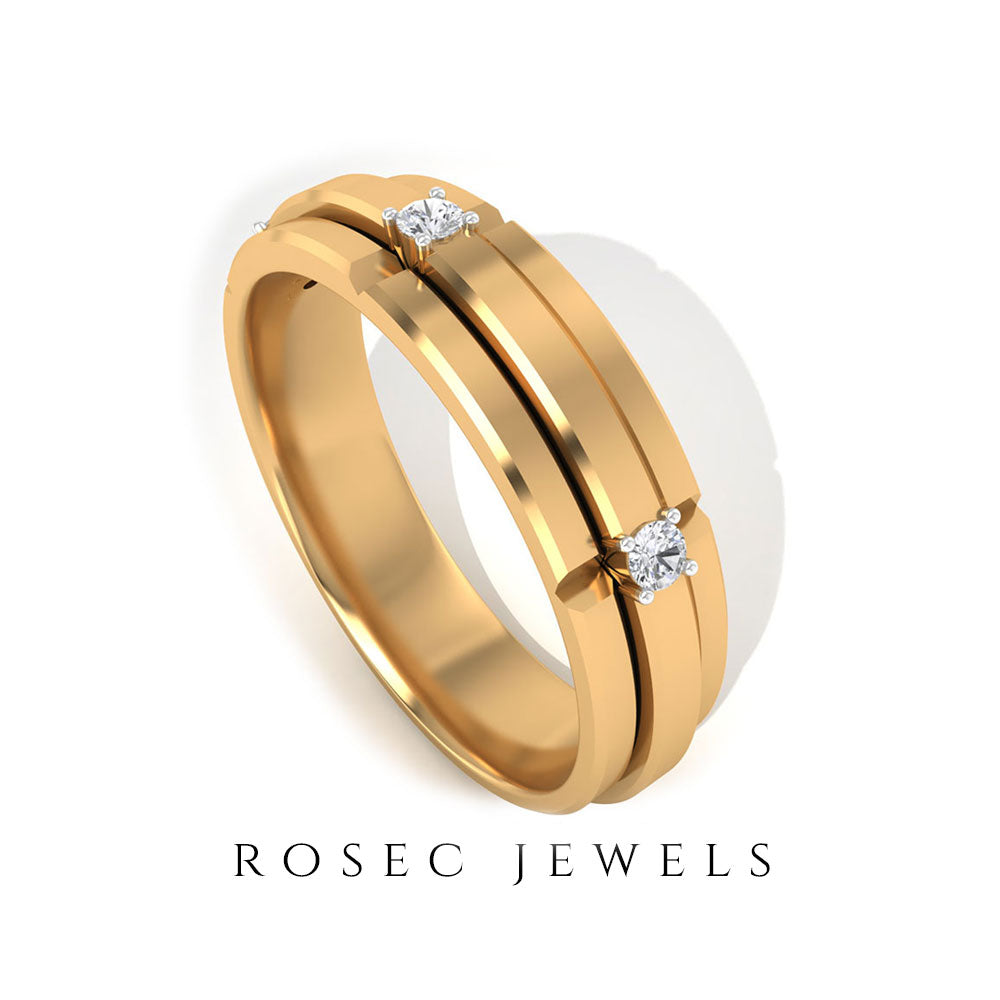 Natural Mens Diamond Band Ring with Certificate