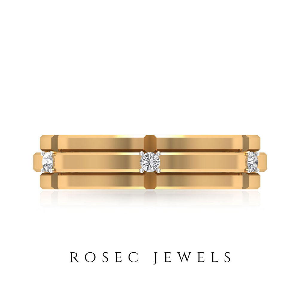 Natural Mens Diamond Band Ring with Certificate