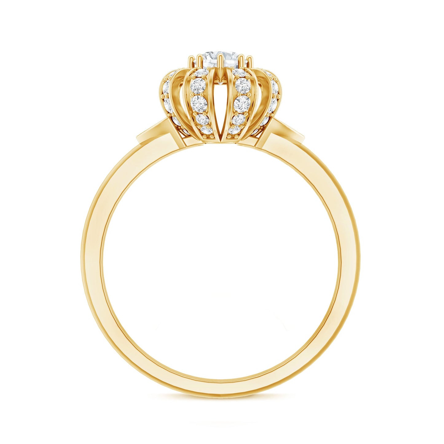 Certified Real Diamond Flower Engagement Ring for Women