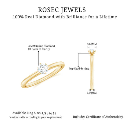 Peg Head Set Diamond Promise Ring for her