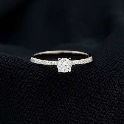 Natural Diamond Promise Ring with Side Stones